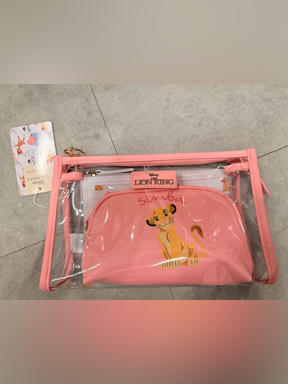 Disney Pink Simba Cosmetic Pouch Set 3 in 1